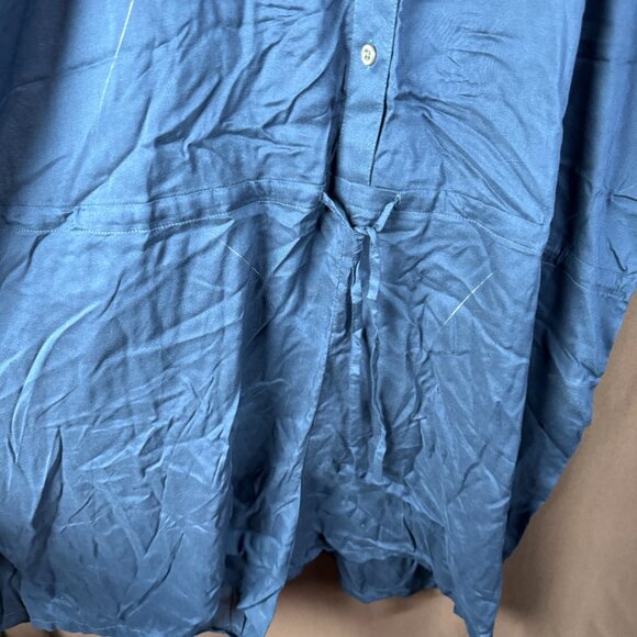 Lands' End Women's M-L,‎ 1X Deep Sea Navy Button Front Swim Cover-up Romper - Picture 6 of 11